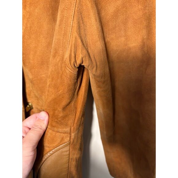 Sills Bonnie Cashin Leather Suede Trench Coat VTG Jacket Brass Twist Lock sz S - Picture 4 of 10